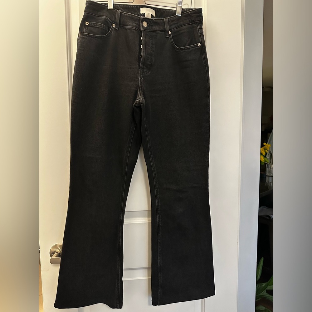 H&M bootcut, button fly jeans